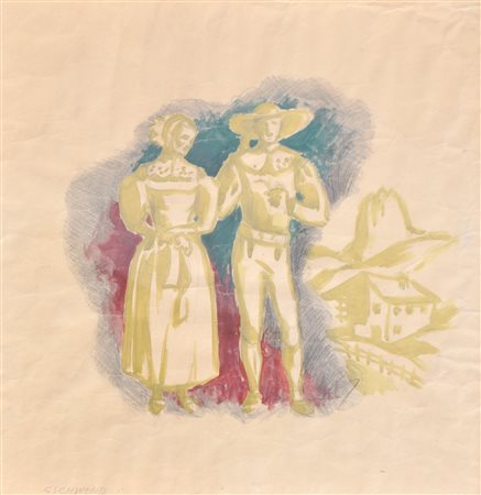 Heiner Gschwendt (Bozen/Bolzano 1914 - Klausen/Chiusa 2011) Bozzetto "Val...