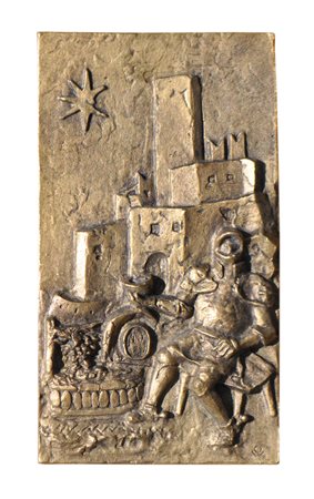 Othmar Winkler Castello di Appiano;Bronzo, 17,5 x 9, 2 cm Monogramma