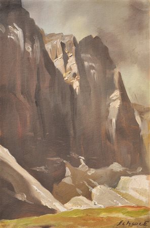 Franz Schwetz (Salzburg/Salisburgo 1910 - Innsbruck 1969) Paesaggio montano...