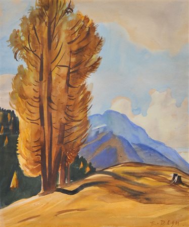 Ernst Degn (Schärding 1904 - Innsbruck 1990) Larici presso Seefeld in...