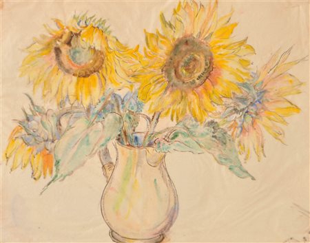 Anni Egösi (Meran/Merano 1894 - 1954) Girasoli;Acquerello su carta...