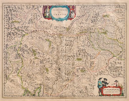 Guilielmus Bleau Territorio di Trento, 1640 ca.;Incisione su rame colorata,...