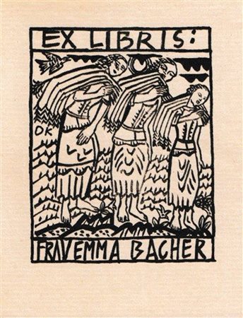 Oskar Kokoschka (Pöchlarn 1886 - Montreux 1980) Exlibris Emma Bacher,...