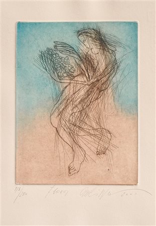 Rudi Wach (Hall in Tirol 1934) Flora, 2000;Acquaforte a colori, 38 x 26,5 cm...