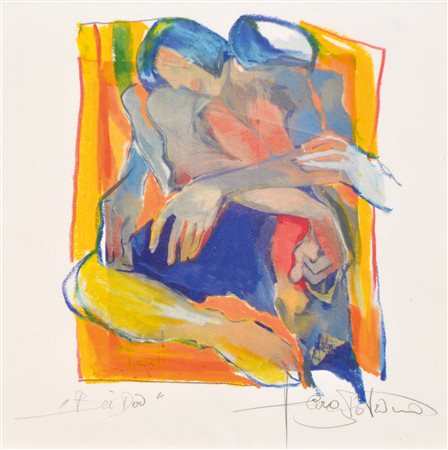 Patricia Karg (Innsbruck 1961) Bei Dir;Tecnica mista su carta, 24,5 x 23,5...