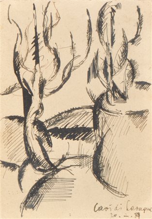 Adolf Frohner/Otto Mühl Cartolina postale da Cavi di Lavagna, Liguria, 1959;a...