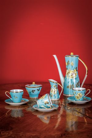 Servito da caffè in porcellana policroma, Sèvres