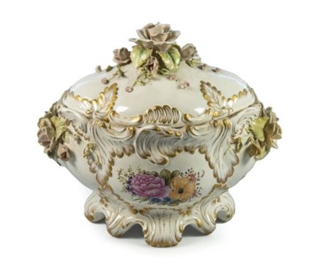 Porta bonbon in porcellana policroma