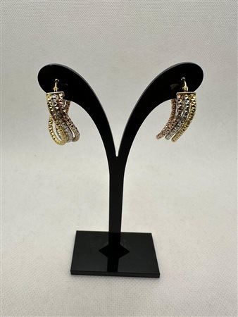 ORECCHINI IN ORO 18K GIALLO/BIANCO/ROSA GRAMMI 4,1 - AU1