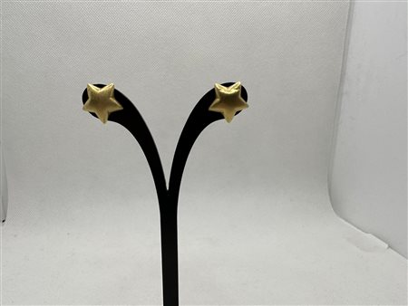 ORECCHINI IN ORO 18K A STELLA SATINATI DIAMETRO 1,5 CM GRAMMI 2,4 - AU3