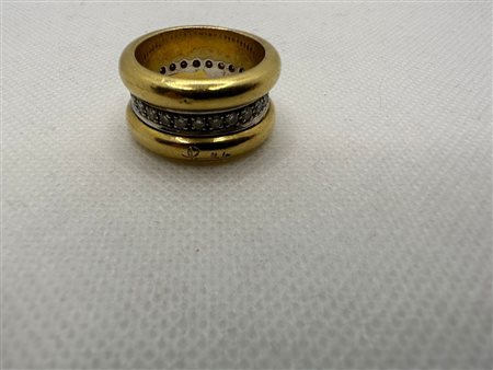 ANELLO POMELLATO CON DIAMANTI MISURA 18 GRAMMI 23,5 - AU15