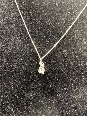 CATENINA IN ORO BIANCO 18K CON DIAMANTE PUNTO LUCE GRAMMI 1,8 - AU31