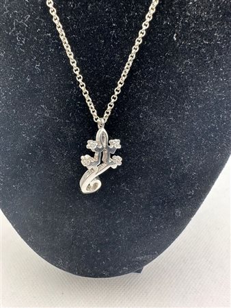 COLLANA IN ORO 18K 9,58 GR CON CIONDOLO GECO 6,03 GR CON DIAMANTI -STE48