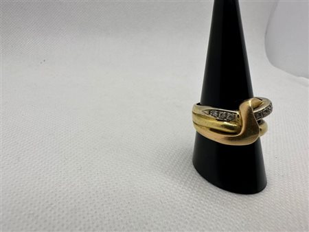 ANELLO IN ORO 18 K 7,77 GRAMMI CON DIAMANTI – MISURA 19 – STE54