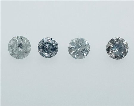 4 DIAMANTI 3,03 CT COLORE G - PUREZZA I2 - TAGLIO BRILLANTE - CERTIFICATO ID...