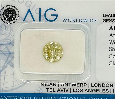 DIAMANTE 1,5 CT COLORE FANCY GIALLO INTENSO - PUREZZA I2 - TAGLIO BRILLANTE -...