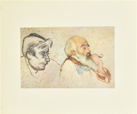 Camille Pissarro RITRATTO DI GAUGUIN E PISSARRO riproduzione fotolitografica,...