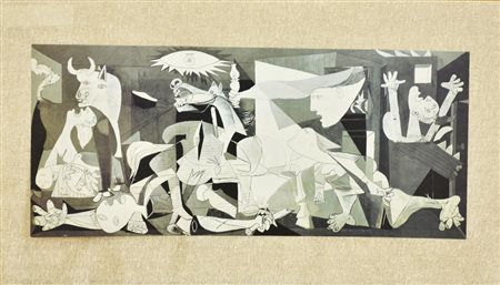 GUERNICA stampa su carta, cm 17,5x39,5 sul retro: etichetta informativa...