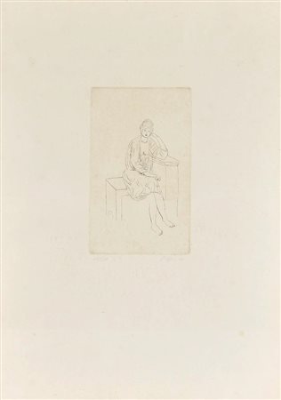 Oppi SENZA TITOLO acquaforte su carta, battuta cm 20x11,5, su foglio 50x40;...