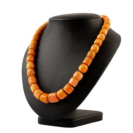 COLLANA in corallo taglio barilotto a degradare