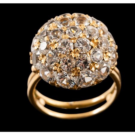 ANELLO in oro giallo 18 KT e zirconi