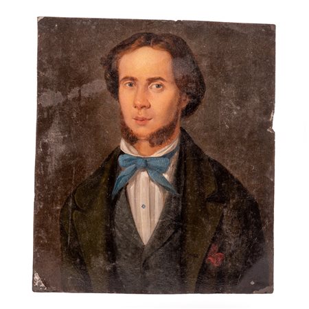 PITTORE DEL XIX SECOLO, Olio su metallo