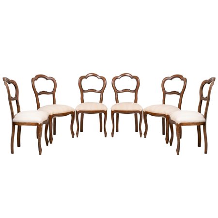 TAVOLO E SEI SEDIE in legno di palissandro