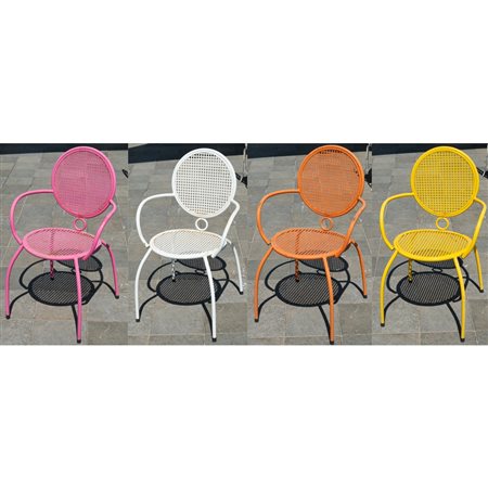 QUATTRO POLTRONE in ferro colorato