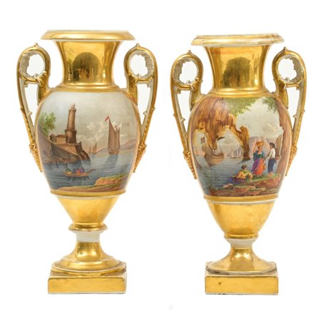 MANIFATTURA FRANCESE DEL XIX SECOLO, Coppia vasi Impero