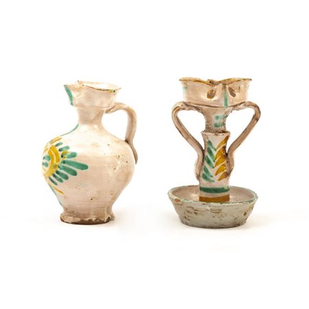 MANIFATTURA SICILIANA DEL XIX SECOLO 
DUE CERAMICHE