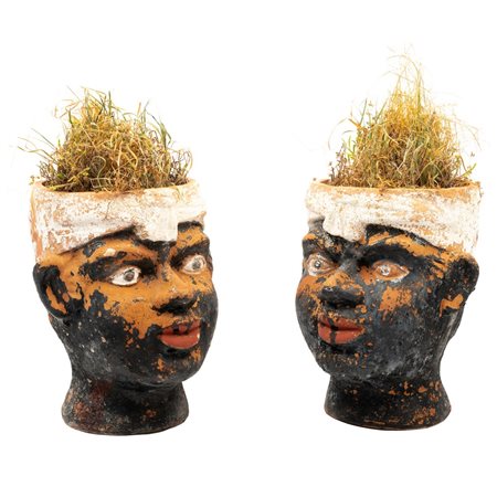 COPPIA DI VASI "teste di moro"