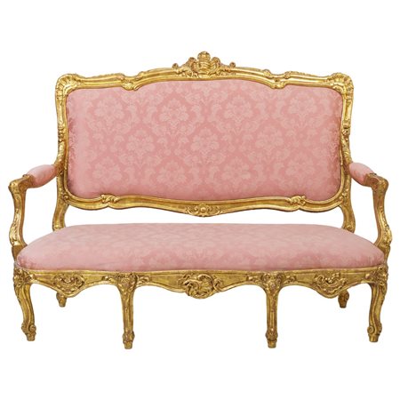 EBANISTERIA ITALIANA DEL XIX SECOLO, Divano stile Luigi XV