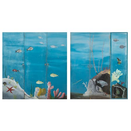 MANIFATTURA ITALIANA DEL XX SECOLO, Sei pannelli in legno