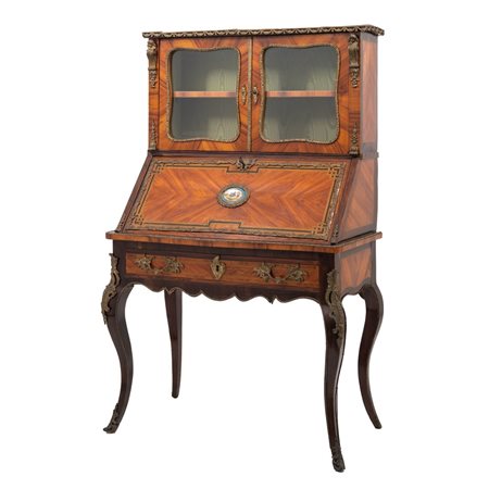 MANIFATTURA FRANCESE DEL XIX SECOLO, Scrittoio con vetrina