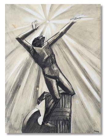 MARIO SIRONI "Tavola originale dell'illustrazione per "La Rivista Illustrata del