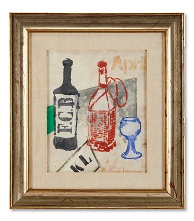 Ardengo Soffici "Bottiglie e tazza" 1914
tempera su cartone
cm 46x37

Provenienz