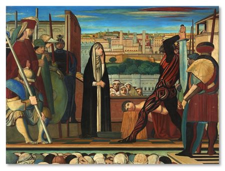 Salvatore Fiume "Il Supplizio di Niccolò di Tuldo" 1947
olio su tela su tavola
c