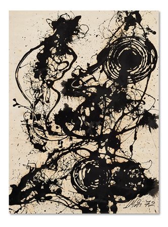 Toshimitsu Imai "Noire et blanc" 1972
olio su carta
cm 73x54,5
Firmato e datato