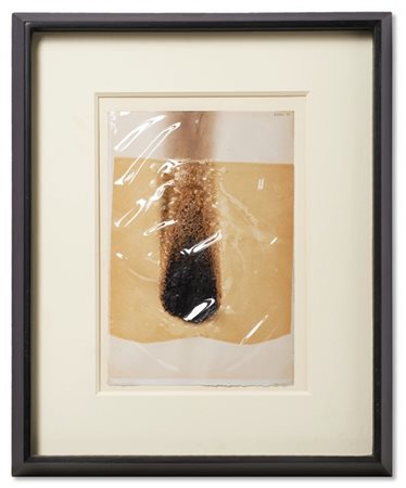 ALBERTO BURRI "Combustione" 1970
plastica, combustione su cartoncino
cm 26,6x20