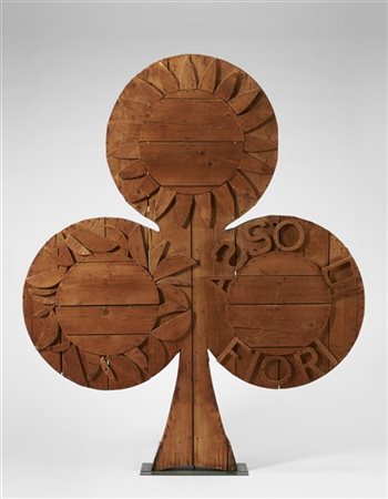 Mario Ceroli "Asso di fiori" 1964
scultura in legno di pino di Russia
(pezzo uni