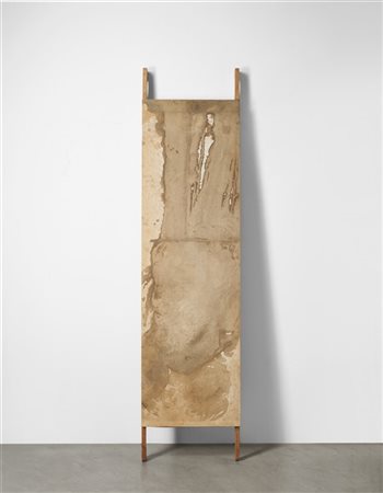 HERMANN NITSCH "Tragbahre (Aktionsrelikt)" 1989lino con sangue applicato su leg