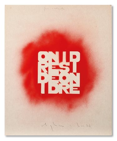 ALIGHIERO BOETTI "Senza titolo (Ordine e disordine)" 1980 circa
pochoir su carta