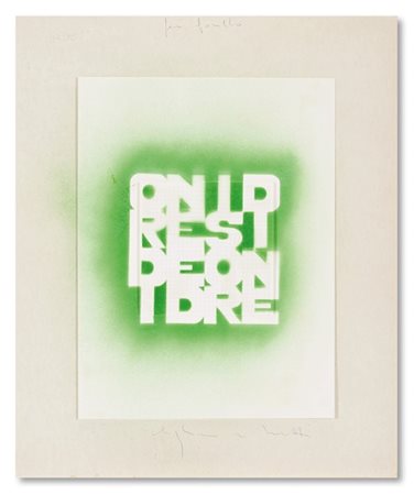 ALIGHIERO BOETTI "Senza titolo (Ordine e disordine)" 1980 circa
pochoir e collag