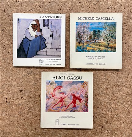 CATALOGHI AUTOGRAFATI (ALIGI SASSU, MICHELE CASCELLA E DOMENICO CANTATORE) - Lotto unico di 3 cataloghi autografati