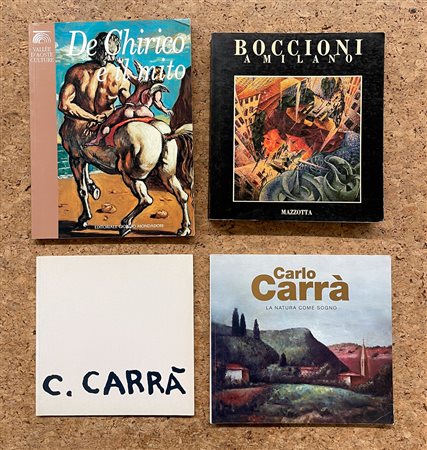 ARTE FIGURATIVA ITALIANA (BOCCIONI, CARRÀ E DE CHIRICO) - Lotto unico di 4 cataloghi