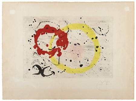 Joan Miró "Fond Marin II" 
acquatinta a colori su carta BFK Rives
cm 75,9x56,5
F