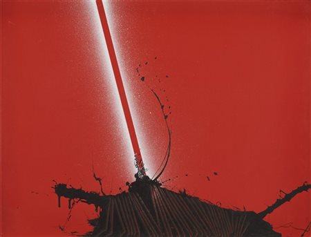 Emilio Scanavino "Senza titolo" 1973
acrilico e matita grassa su cartone rosso
c