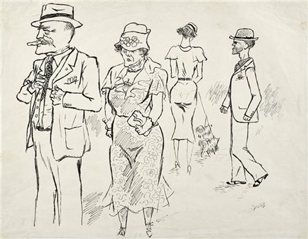 GEORGE GROSZ "Genesis" 1932
tecnica mista su carta
cm 43,5x56
Firmato in basso a