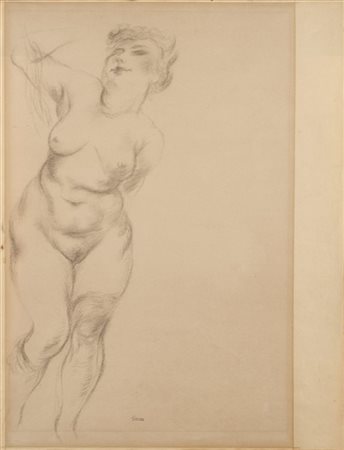 GEORGE GROSZ "Homage a Rubens" 1938
carboncino su carta
cm 62x47,5
Firmato in ba