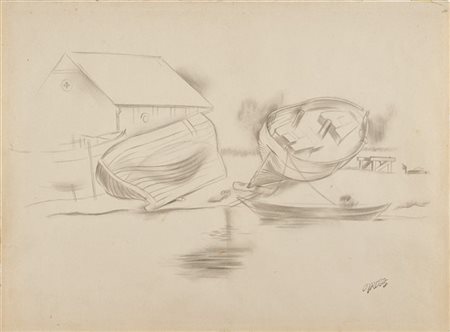 GEORGE GROSZ "Senza titolo" 
matita su carta
cm 33x45
Firmato in basso a destra